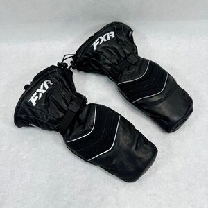 FXR Black Leather Gauntlet Mitt - Men’s S
